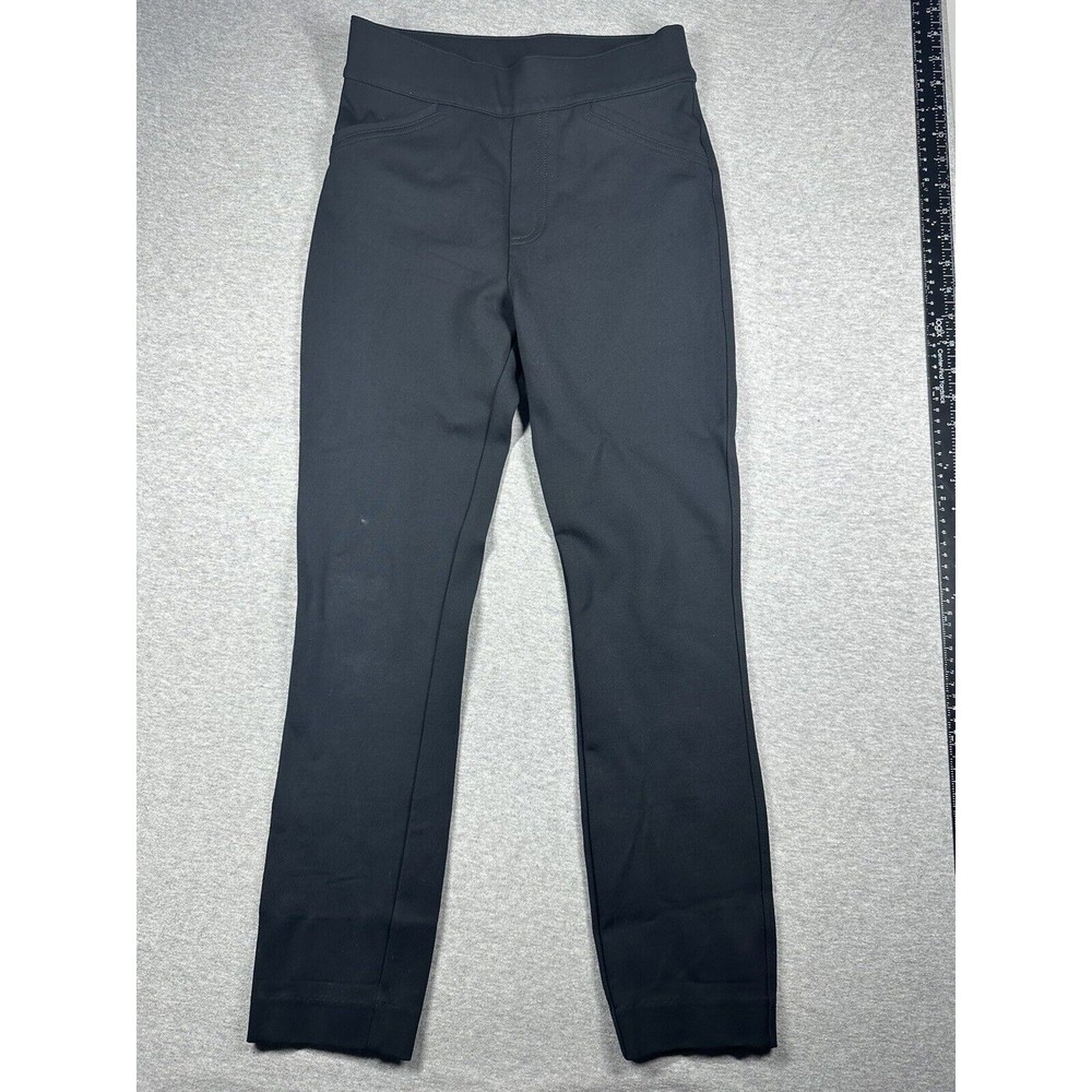SPANX The Perfect Pant Ankle Back Seam Skinny Jeggings Black Knit Size Medium